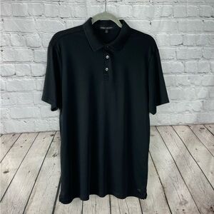 Robert Barakett Pima Cotton Black Preppy Short Sleeve Polo Size Large LKNW